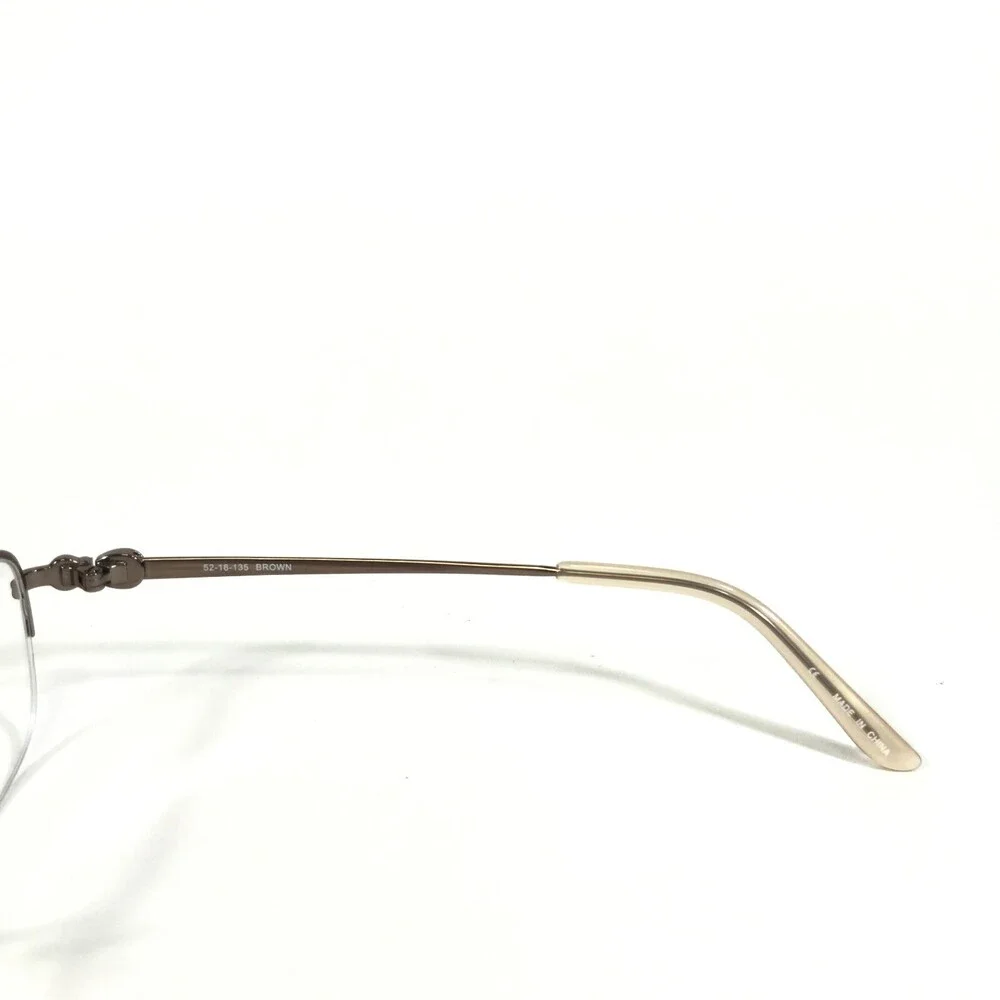 Bulova Eyeglasses Frames ASHBURN BROWN Rectangular Half Rim 52-18-135